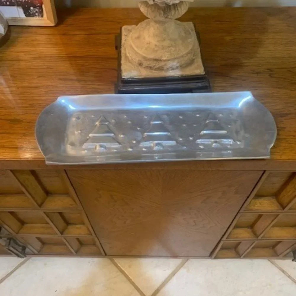 Silver Christmas tree tray/platter